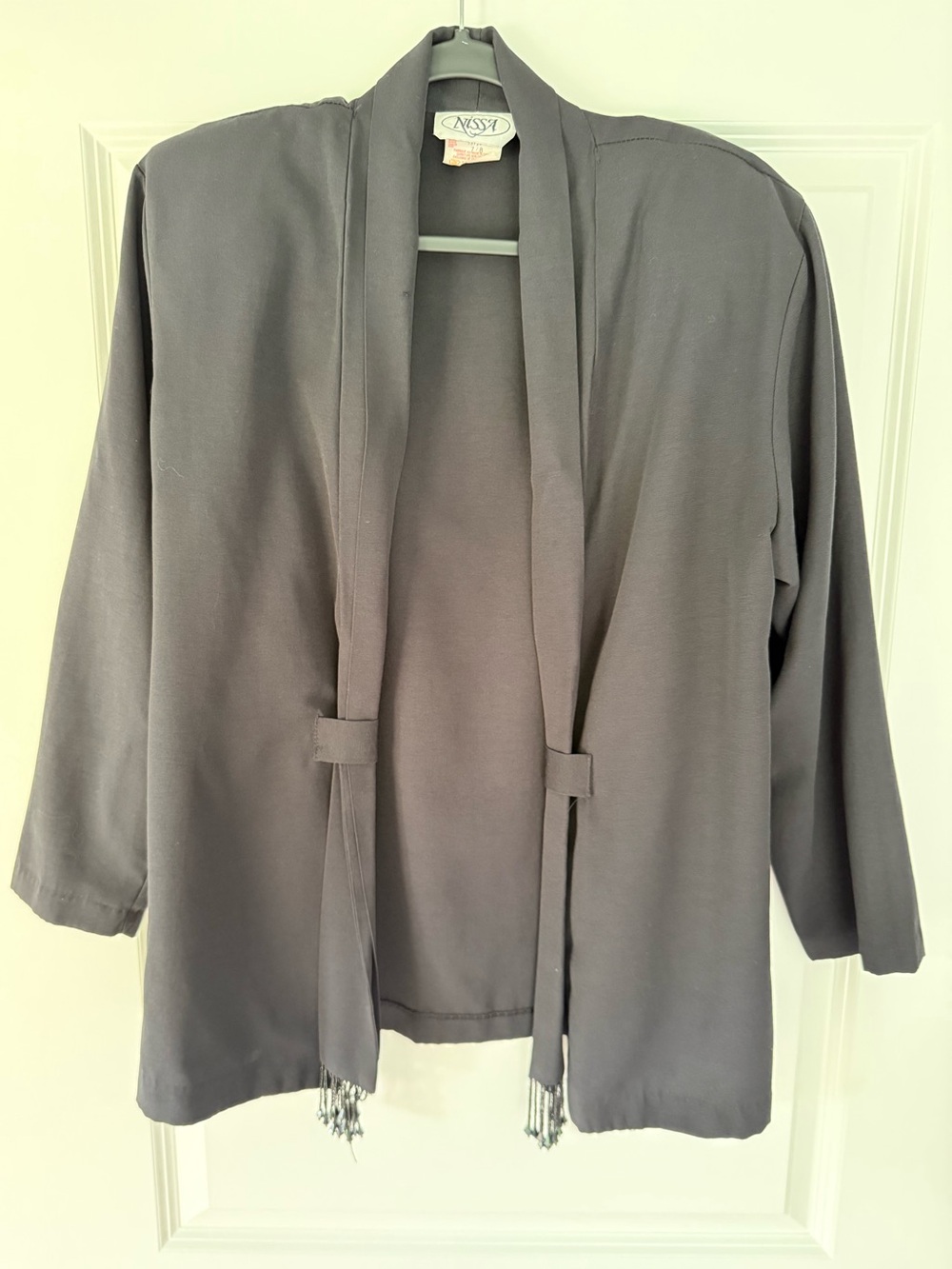 Nissy Lightweight Open Front Kimono Jacket in Slate Gray
